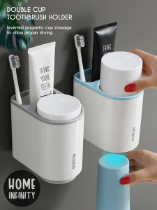 ECOCO TOOTHBRUSH HOLDER - STORAGE/ORGANIZER/HOLDER/ACCESSORIES/BATHROOM/TOILET/TOOTHPASTE/HANGER/RACK/