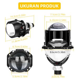 2PCS Biled 100 waat/2.5 Inch Lampu 100W 10000LM LED Biled/lampu led mobil super terang 100 watt/lampu depan led super terang 100 watt/Super Terang Fiber Karbon Aksesori Mobil Lampu Depan Proyektor Diode/Lampu Utama Biled Projector Original Premium