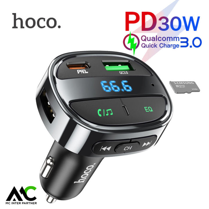 Hoco E70 MP3 อุปกรณ์รับสัญญาณบลูทูธในรถยนต์ PD30W + QC3.0 Car Charger ...