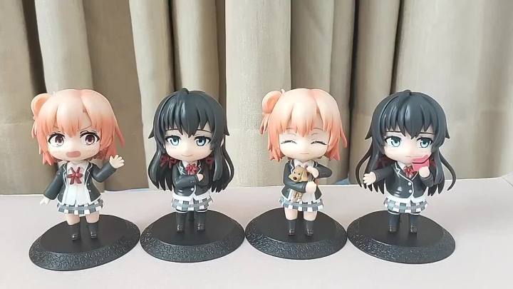 4 pcsset My Teen Romantic Comedy SNAFU Anime Figure Yukino Yukinoa Action Figure Yui Yuigahama Figurine Model Doll Toys 10cm