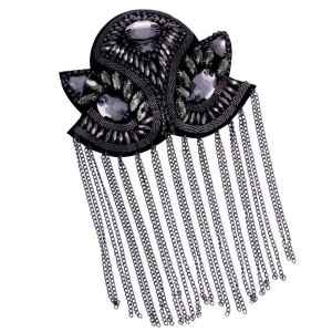 DGFDF Epaulets Shoulder Board Rhinestone Brooch Fringe Shoulder Mark Exquisite Cool Theatre Armband Suit