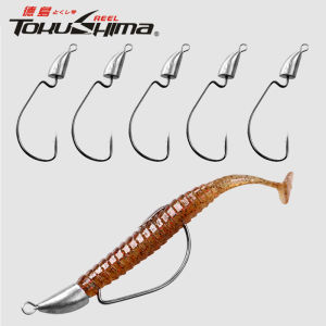 3.5G 5G 7G 10G 14G 20G Offset Worm Hooks Stainless Steel Bullet Jig Head Fishing Hooks Barbed Lead Head Fishhook