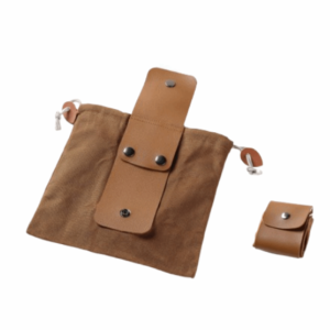 BLACKON Vải canvas đã qua xử lý Túi lưu trữ bằng vải canvas Da PU Có thể gập lại Túi hái vườn Dễ dàng gấp lại Bền bỉ Túi đeo hông dụng cụ Đi bộ đường dài