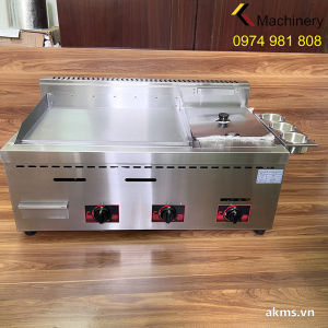 Bếp chiên đa năng kết hợp chiên nhúng và chiên phẳng dùng Gas model cao cấp ASQ-760