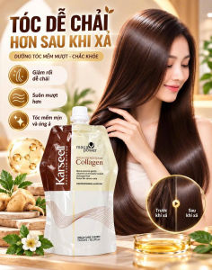 Hấp Ủ Tóc Karseell Maca Collagen 500ml | Bao Bì Túi Nắp Vặn Dùng Trong Bước Dưỡng Tóc Và Dễ Vào Nếp