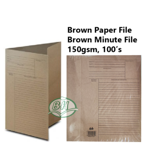 Brown Paper File 100pcs 150g Brown Minit Fail/ Brown Minute File