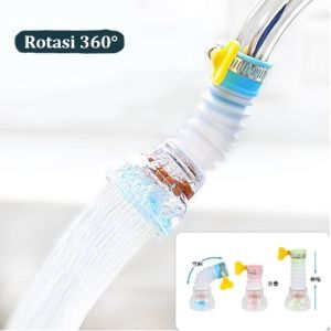 Sambungan Kran / Penyambung Kran Wastafel Elastis Flexible Filter Air Anti Splash Putar 360