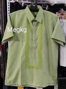 Polo Barong/ Short Sleeve Random Design Makapal Ang Tela