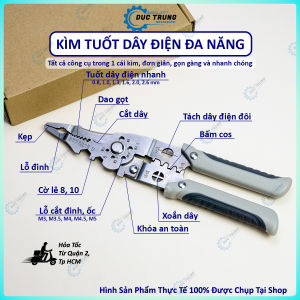 Kìm tuốt dây đa năng xuất Nhật kềm cắt kèm bấm cos dây tách vỏ xoắn dây bằng thép không gỉ - IN210