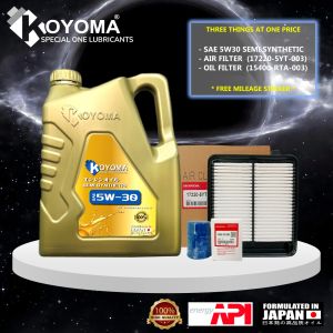 HONDA N-BOX JF3 JF4 2017y OIL FILTER + AIR FILTER + KOYOMA 5W30 SEMI SYNTHETIC ENGINE OIL