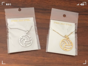 Sporty Stainless Steel Volleyball Charm Necklace Adjustable Neckchain Comfortable Stylish Accessories Gift