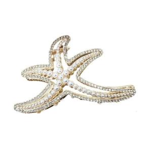 Sparkling Full Rhinestones Star Fish Hair Clip Sturdy Alloy Construction Hair Claw Clip for Stylish Women Everyday Wear