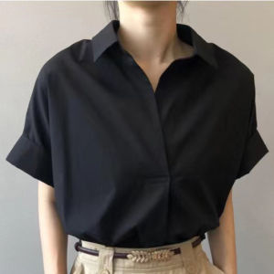 เสื้อเชิ้ตผู้หญิง คอปก แขนสั้น ทรงคลาสสิค ใส่สบาย ❤️รูปสินค้าจริง❤️