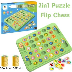 Phanqy 2in1 Flip Chess Board Game Kids Toy Creative Educational Training Toys Tabletop Game