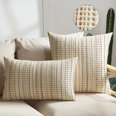 30x50cm/45x45cm/50x50cm Boho Style Cushion Cover Dots Textured Accent Jacquard Grey Orange Ivory Blue Home Decoration for Sofa Couch Bed