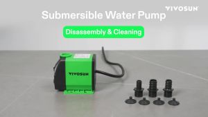 VIVOSUN 800GPH Submersible Pump(3000L/H 24W) Ultra Quiet Water Fountain Pump with 10ft. High Lift with 6.5ft. Power Cord 3 Nozzles for Fish Tank Pond Aquarium Statuary Hydroponics Green