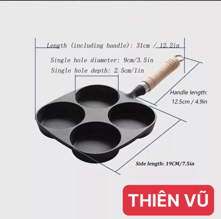 Chảo chống dính chiên trứng có 4 ngăn ốp la làm bánh - gia dụng Thiên ...