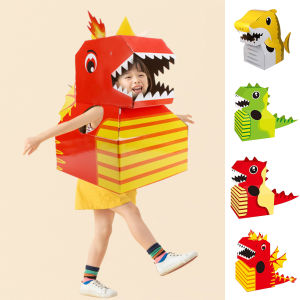 Kids Toys Dinosaur Cardboard Game DIY Pretend Toys Dinosaur Costume Cosplay Funny Toys Puzzle Wearable Dino Costume For Kids - Lazada