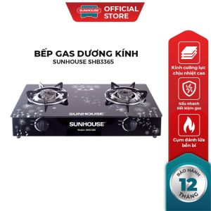 Bếp gas Sunhouse SHB3365-Chính Hãng 100% trưng bày đẹp mới 98-99% -Đầu đốt mới tiết kiệm gas-Mặt kính cường lực-Bảo Hành 12 Tháng
