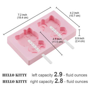 Christmas Gift Halloween Sanrio Kawaii Hello Kitty Silicone Ice Cream Molds Anime Cartoon Fashion Exquisite Durable Homemade Popsicle Mold Set with Lid