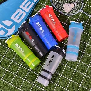 500ML Sport Shaker Bottle 3 Layers Protein Shake Cup PP Plastic Mixing Cup Water Bottle BPA Free