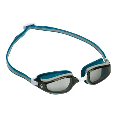แว่นตาว่ายน้ำ Aquasphere รุ่น Fastlane Swim Goggles – Titanium Mirror Blue Lens / Blue & White