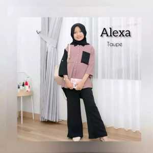 MLK - Baju Stelan Anak Perempuan Set hijab Alexa Fashion Usia 5-7 Tahun 8-10 Tahun 10-12 Tahun 12-14 Tahun Bahan Crinkle Airflow Premium