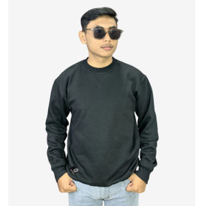 BRIGO Basic Polos Sweatshirt Jahitan Overdeck II Sweater Crewneck Polos Fleece Cotton 280 Gsm Sz M-XXL (Pria & Wanita)