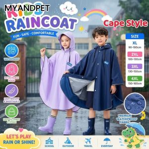 Kids Cartoon Cape Style Raincoat Thickened EVA Waterproof Windproof With Backpack Cover For School Riding