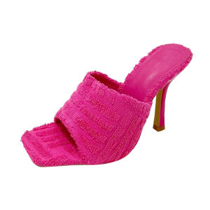 MANXIXI รองเท้าส้นสูงแฟชั่นสำหรับผู้หญิงรองเท้าแตะวัสดุผ้าฝ้ายสวยงามขนาด36-43 3.93นิ้ว