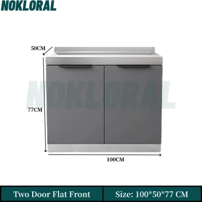 NOKLORAL Simple Kitchen Cabinet Stainless Steel Sink Cabinet Gas Stove Storage Cabinet