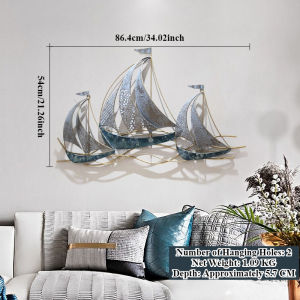 Metal Wall Art Decor Sailboat Wall Decoration Nautical Iron Wall Decor for Living Room Home Wall Decor