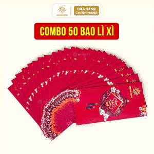 Bao lì xì tết đỏ trơn may mắn đẹp sang trọng Sơn Mộc Hương