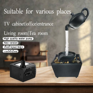 Elegant USB Desktop Water Fountain Dispenser with Warm Light Low Noise Submarine Pump Energy Saving - Black
