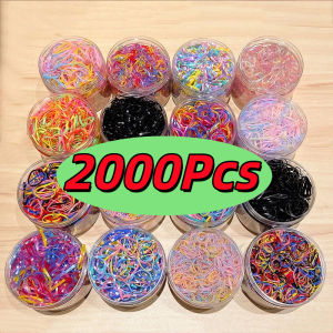 Free gift 2000Pcs/Bag Colorful Big Disposable Hair Bands Scrunchie/Girl Elastic Rubber Band Hair Tie