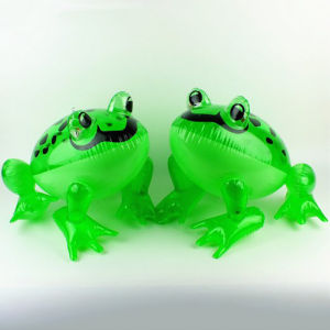 baoda Christmas Gift Glowing Inflatable Green Bouncing Frog Toad Ballon Jungle Animal Toy Funny Kids Party Gift Birthday Wedding Decoration