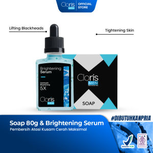 Clorismen Soap 80r + Brightening Serum - Pembersih wajah Atasi Kusam Cerah Maksimal memutihkan mencerahkan kulit wajah