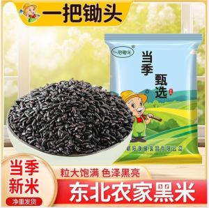 Yiba Chutou Northeast Organic Black Rice Heilongjiang Black Pearl In Rice Rich In Anthocyanins Soft Sweet Healthy Grain For Congee 500g