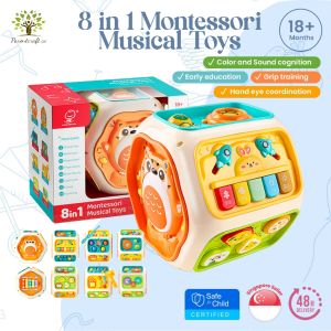 SG Seller - Certified | Safe 6 in 1 Activity Montessori Baby Toys Early Years Learning Educational Musical Toys for baby