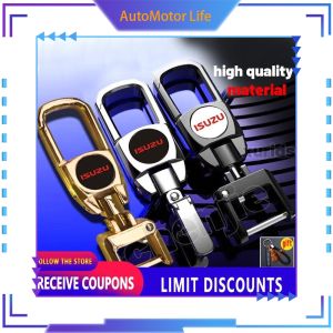 【No-Questions-Asked Refund】 for Isuzu keychain car motorcycle key holder Fashion Men Women Creative Alloy Metal Keyring Gift Crosswind D Max Crosswind Sportivo Alterra Highlander Amigo Ascender