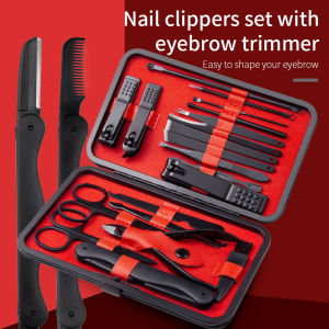 Lusluking  18/20 Chiếc Chuyên Nghiệp Cắt Móng Tay Bộ Làm Móng Tay Làm Đẹp Dụng Cụ Cắt Móng Tay Và Móng Chân Bằng Inox Với Bao Da Bộ Móng Tay Và Móng Chân