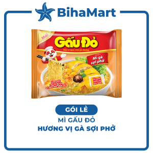 [GÓI LẺ] - ASIAFOODS - Mì Gấu Đỏ hương vị Gà sợi phở Mì Gà sợi phở Gấu Đỏ Mì gói ăn liền Gấu Đỏ Gà sợi phở (63g/gói)