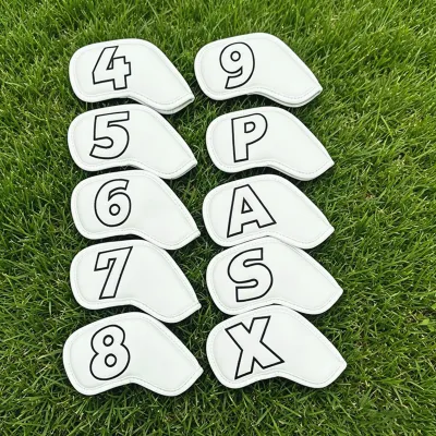 Golf iron club cover - Digital iron cap for club head cover - High-quality fabric - Magnetic closure