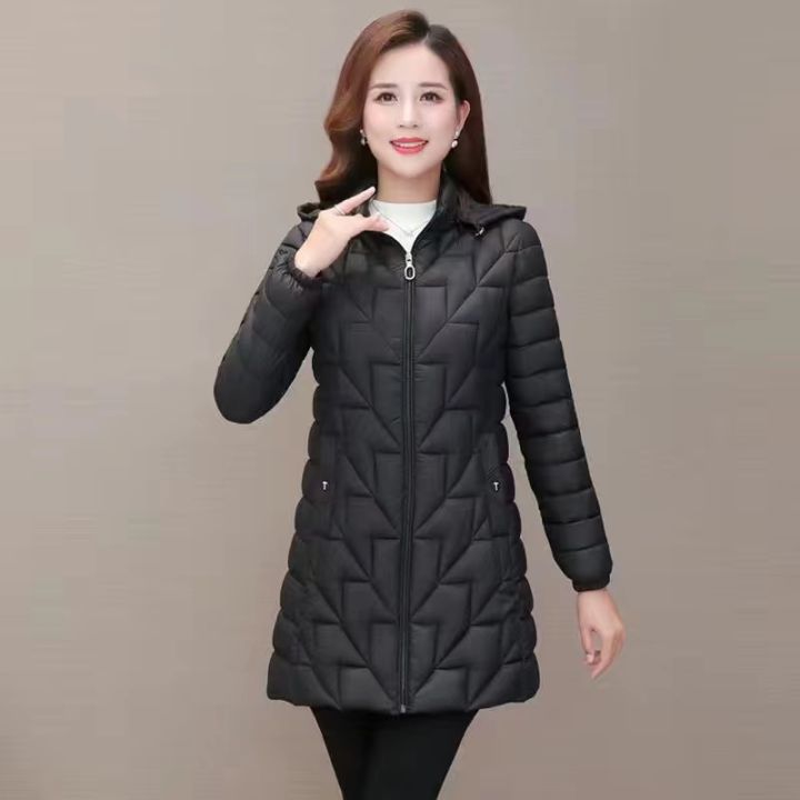 Ladies Quilted Coat Hood - New Cotton Padded Coat Jacket Middle