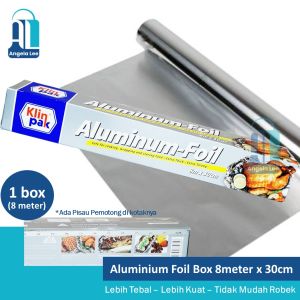 Klinpak Aluminium Foil Regular Box 8m x 30cm untuk masak ada pisau pemotong