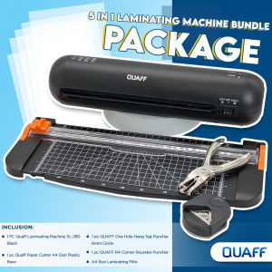 Risefully QUAFF SL280 5in1 Bundle Package A4 Mini Laminator Hot and Cold Laminating Machine Black