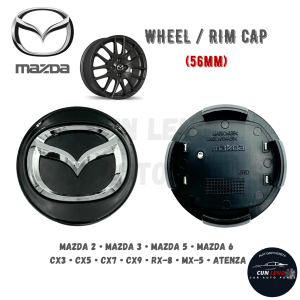Mazda 2 / 3 / 4 / 5 • CX3 • CX5 • CX7 • CX9 • RX-8 • MX-5 • Atenza Car Wheel Cap Sport Rim Cap With Logo - 56MM
