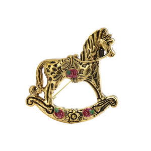 Retro Styles Rocking Horse Brooch Pin Decoration for Trendy Women and Men Fashion Accessory Daily Use Casual Wear