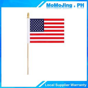20x28CM America Hand Waving Flag Handheld Mini USA Flag With 40cm Flagpole