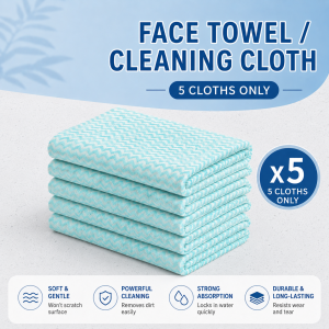 Face Towel Mop Lazy Flat Mop 360 Rotating Clip Cloth Wet Dry Dust Removal for Home Floor Cleaning